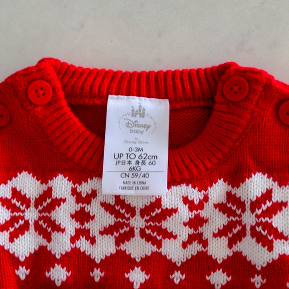 NWT Minnie Mouse 0-3 Months Christmas Sweater - Picture 4 of 4